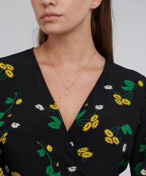 Alex Monroe - Gold-Plated Floral Letter I Alphabet Necklace image number 1