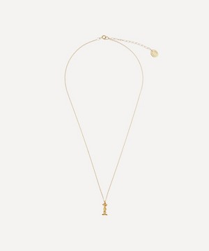 Alex Monroe - Gold-Plated Floral Letter I Alphabet Necklace image number 2
