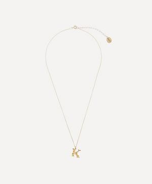 Alex Monroe - Gold-Plated Floral Letter K Alphabet Necklace image number 2
