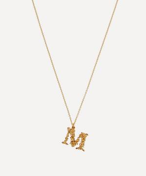 Gold-Plated Floral Letter M Alphabet Necklace