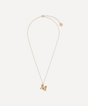 Alex Monroe - Gold-Plated Floral Letter M Alphabet Necklace image number 2
