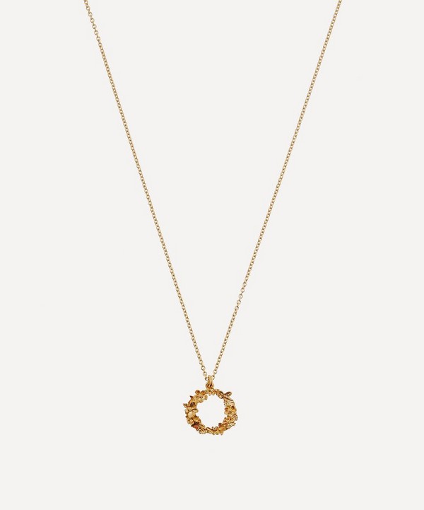 Alex Monroe - Gold-Plated Floral Letter O Alphabet Necklace image number 0
