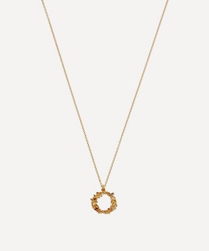Gold-Plated Floral Letter O Alphabet Necklace