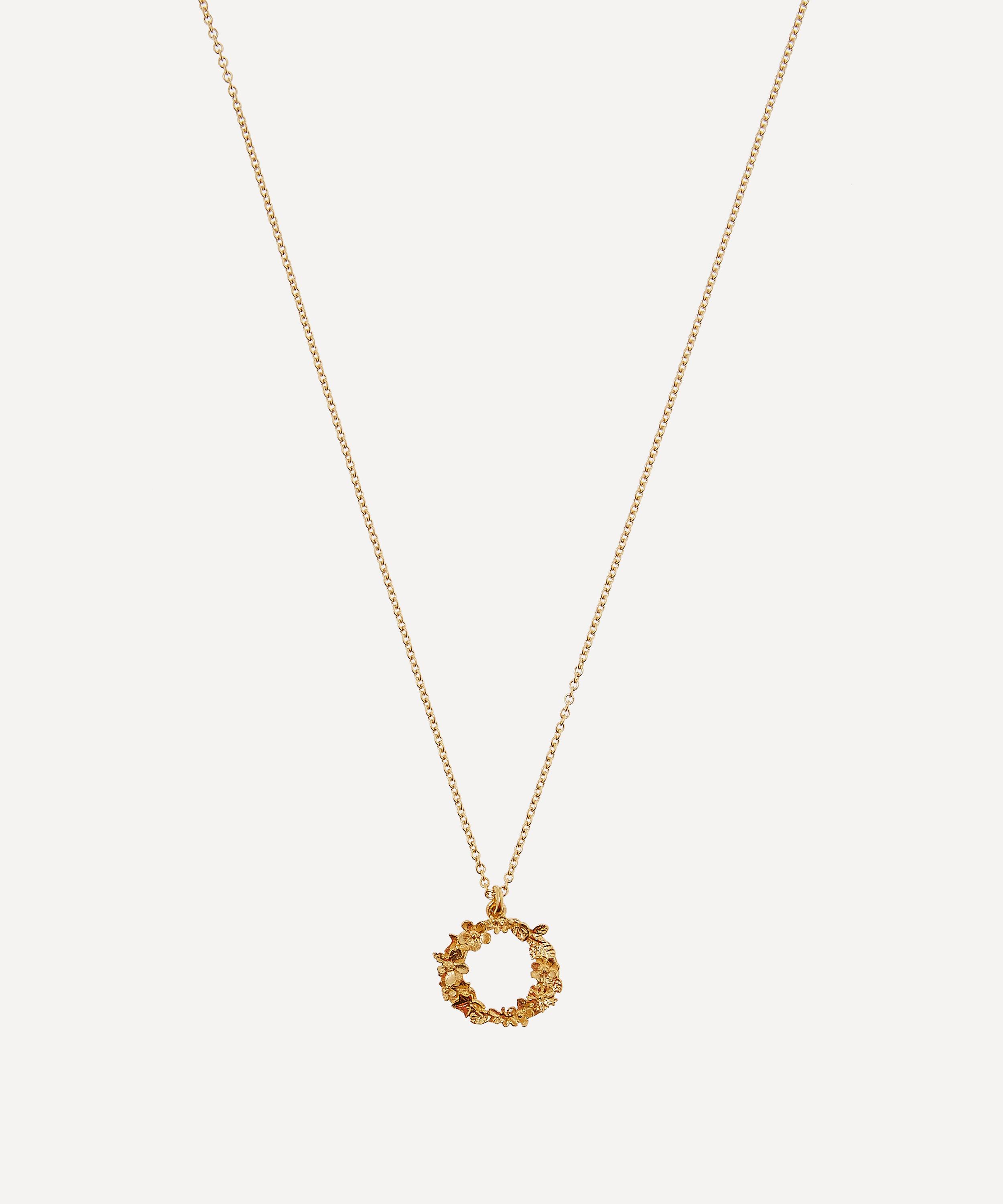 Alex Monroe - Gold-Plated Floral Letter O Alphabet Necklace image number 0