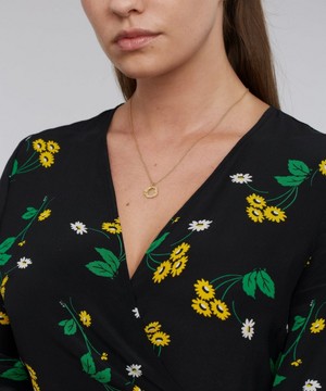 Alex Monroe - Gold-Plated Floral Letter O Alphabet Necklace image number 1