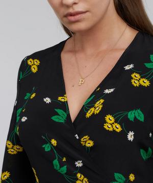 Alex Monroe - Gold-Plated Floral Letter P Alphabet Necklace image number 1