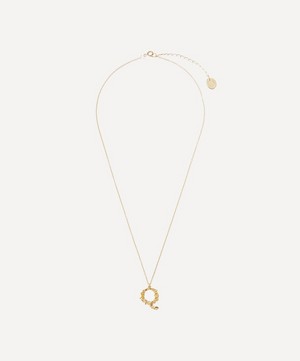 Alex Monroe - Gold-Plated Floral Letter Q Alphabet Necklace image number 2