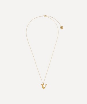 Alex Monroe - Gold-Plated Floral Letter V Alphabet Necklace image number 2