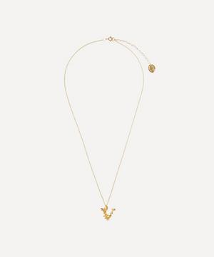 Alex Monroe - Gold-Plated Floral Letter V Alphabet Necklace image number 2