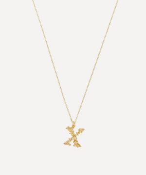 Alex Monroe - Gold-Plated Floral Letter X Alphabet Necklace image number 0