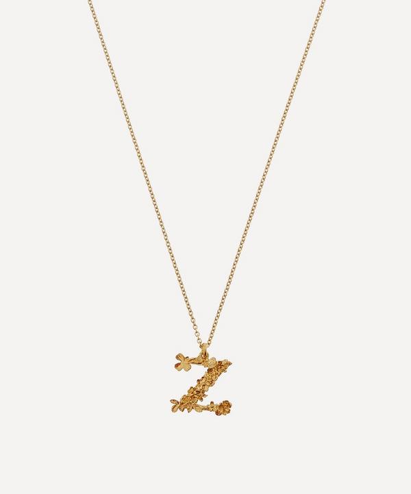 Alex Monroe - Gold-Plated Floral Letter Z Alphabet Necklace image number null