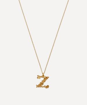 Alex Monroe - Gold-Plated Floral Letter Z Alphabet Necklace image number 0
