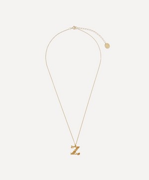 Alex Monroe Gold-Plated Floral Letter Z Alphabet Necklace | Liberty