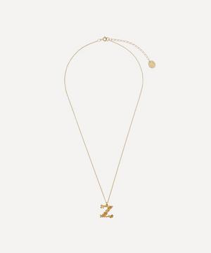 Alex Monroe - Gold-Plated Floral Letter Z Alphabet Necklace image number 2