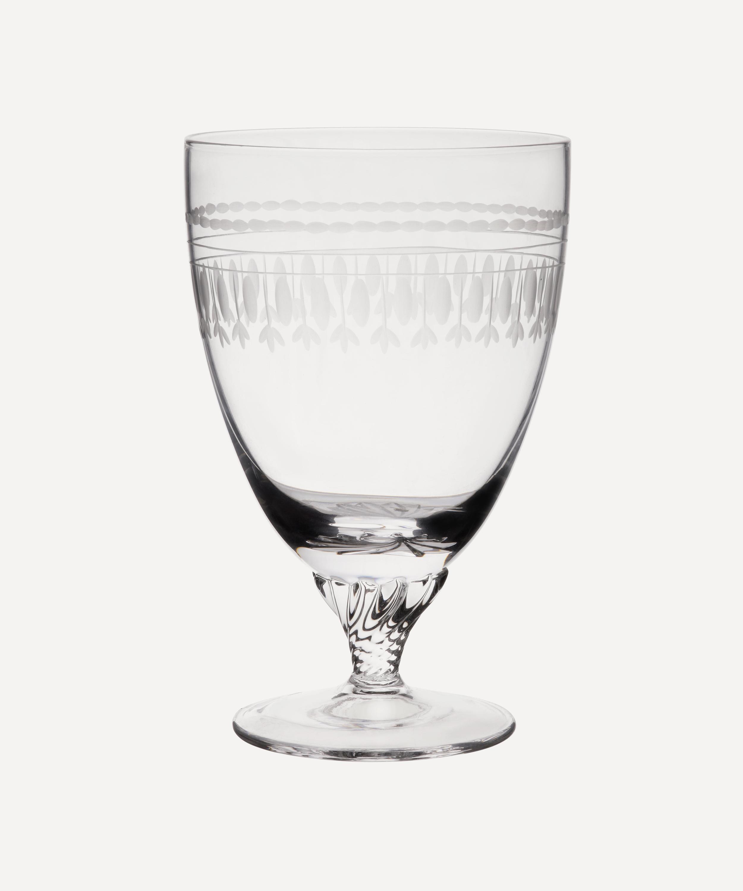 Set Of Six Crystal Bistro Glasses With Ovals Liberty