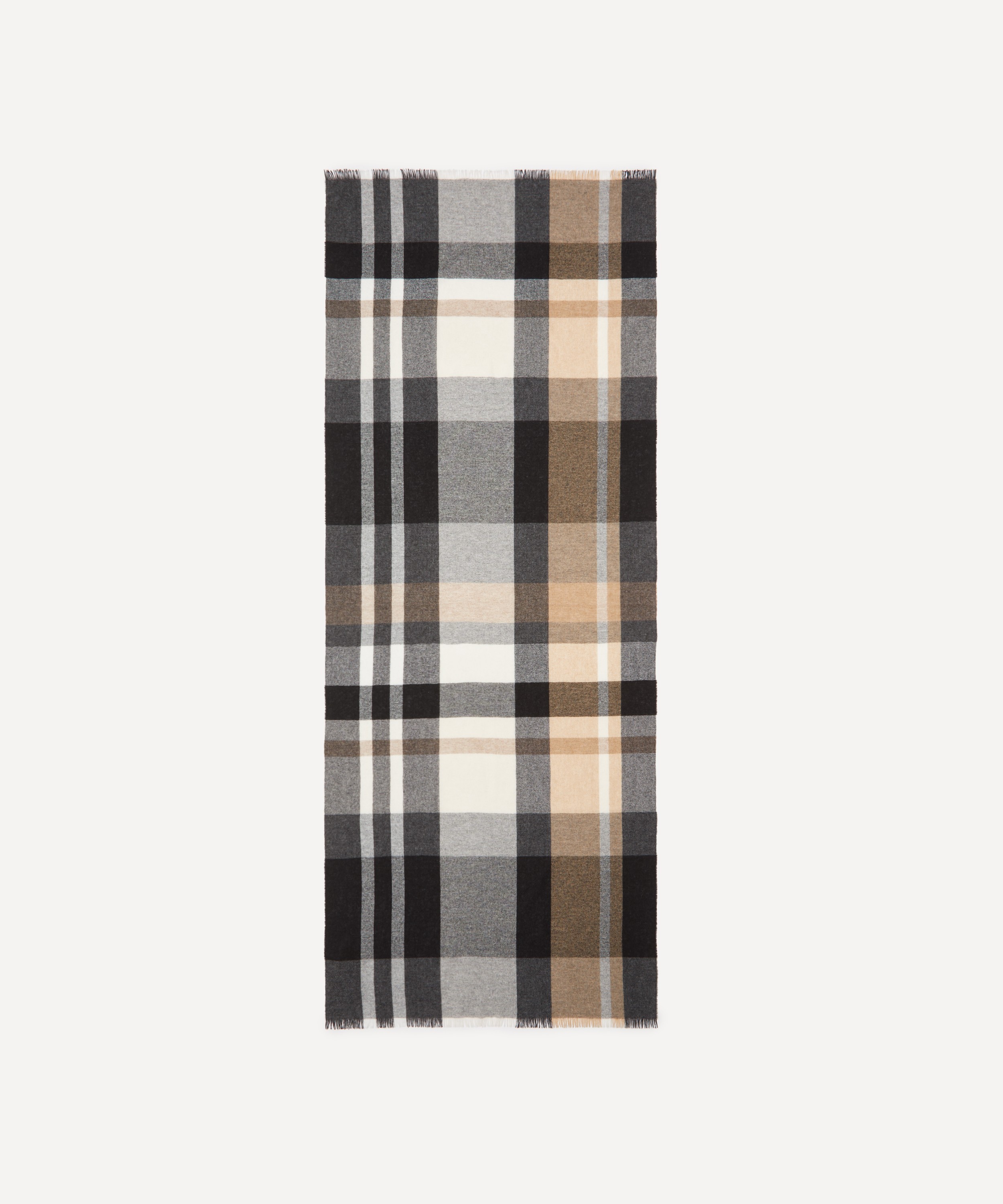 Johnstons of Elgin - Checked Cashmere Scarf image number 1