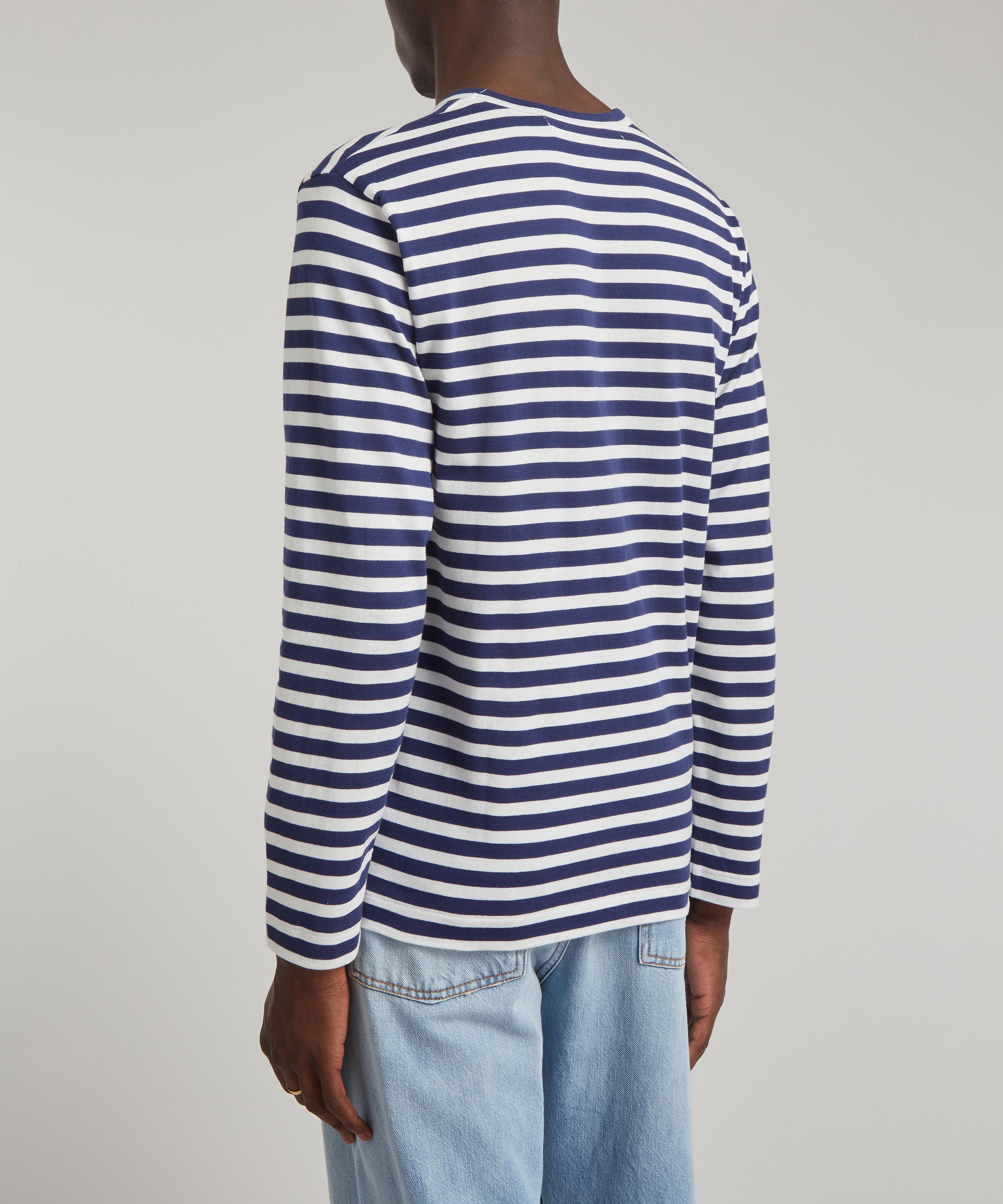 Comme des Garçons Play - Striped Cotton Long Sleeve T-Shirt image number 3