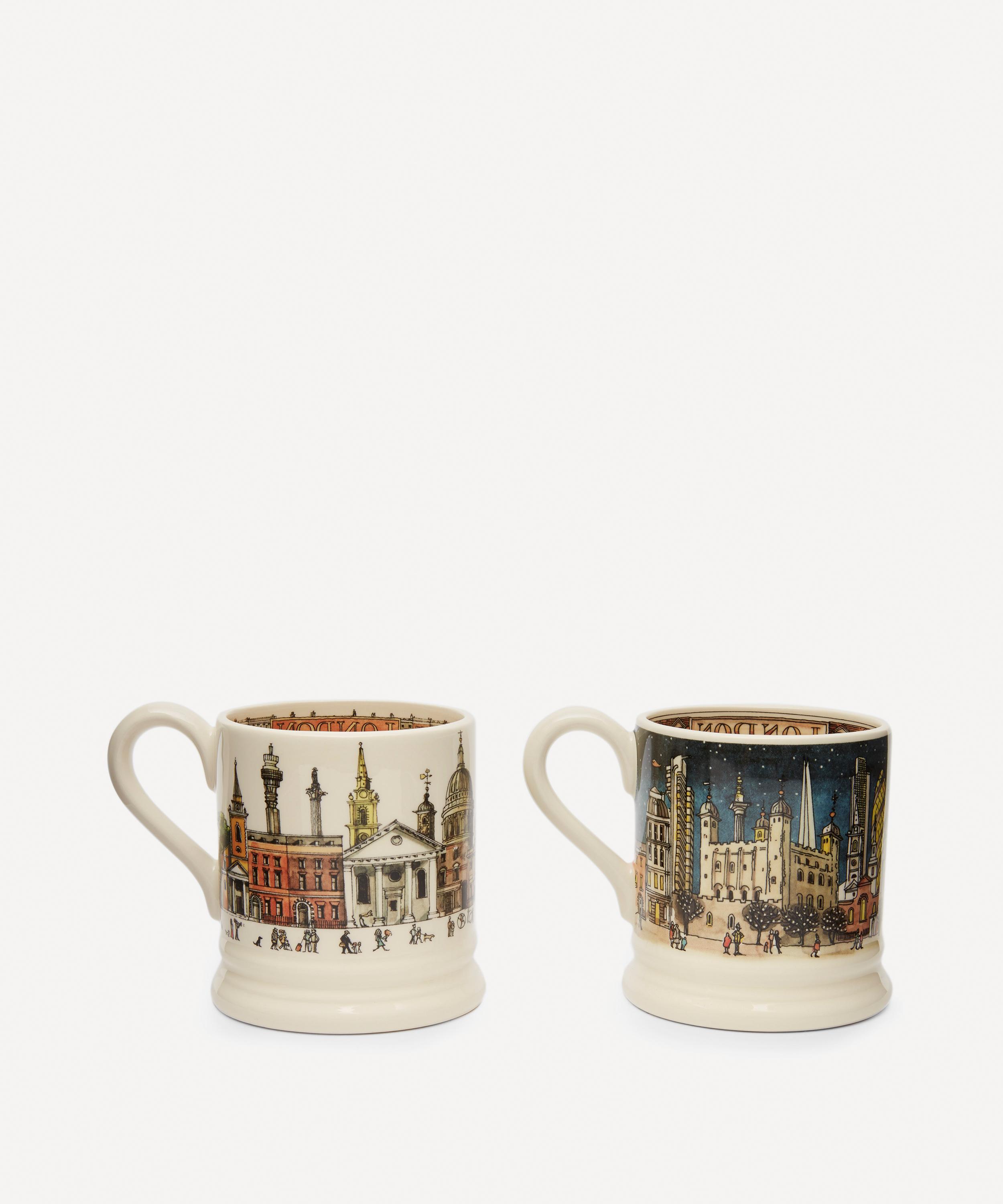 Emma Bridgewater Handmade Ceramic Cities Of Dreams London England Gift Set  Of 2 Half-Pint Coffee and Tea Mugs