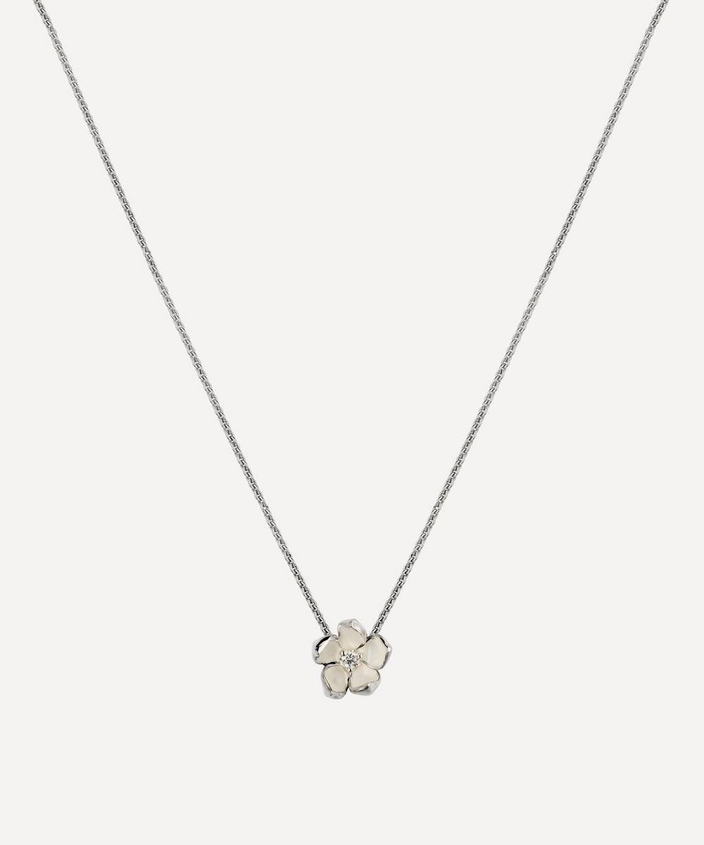Shaun Leane - Silver and Diamond Cherry Blossom Pendant Necklace