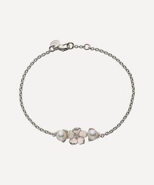 Silver Diamond Single Cherry Blossom Bracelet