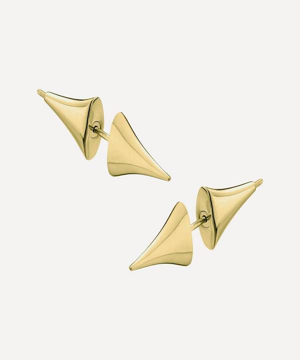Shaun Leane - Medium Gold Plated Vermeil Silver Rose Thorn Studs image number 0