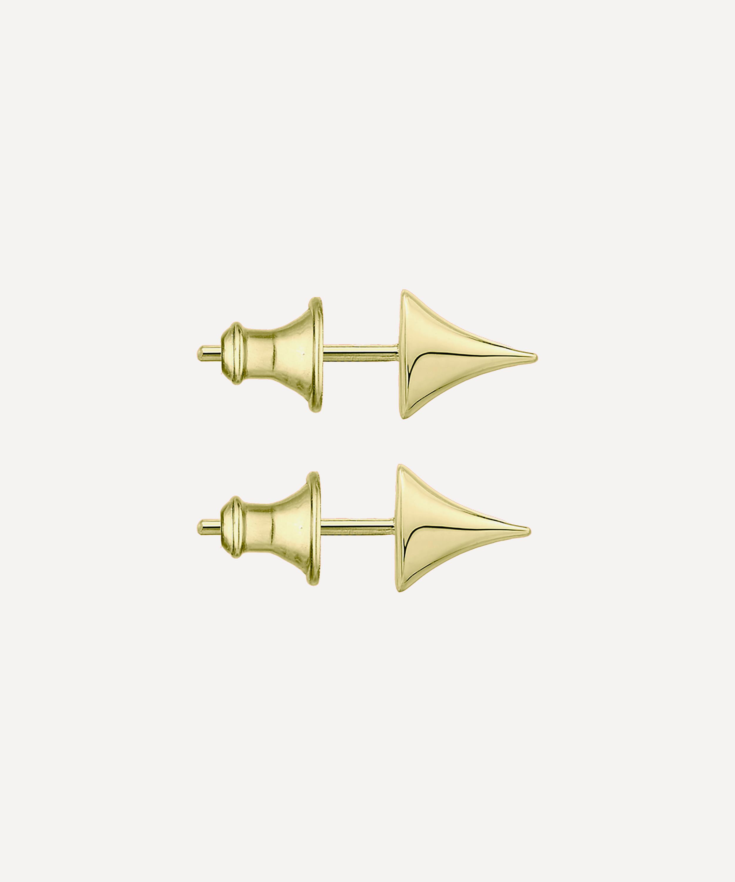 Shaun Leane Large Gold Plated Vermeil Silver Rose Thorn Studs In Gold