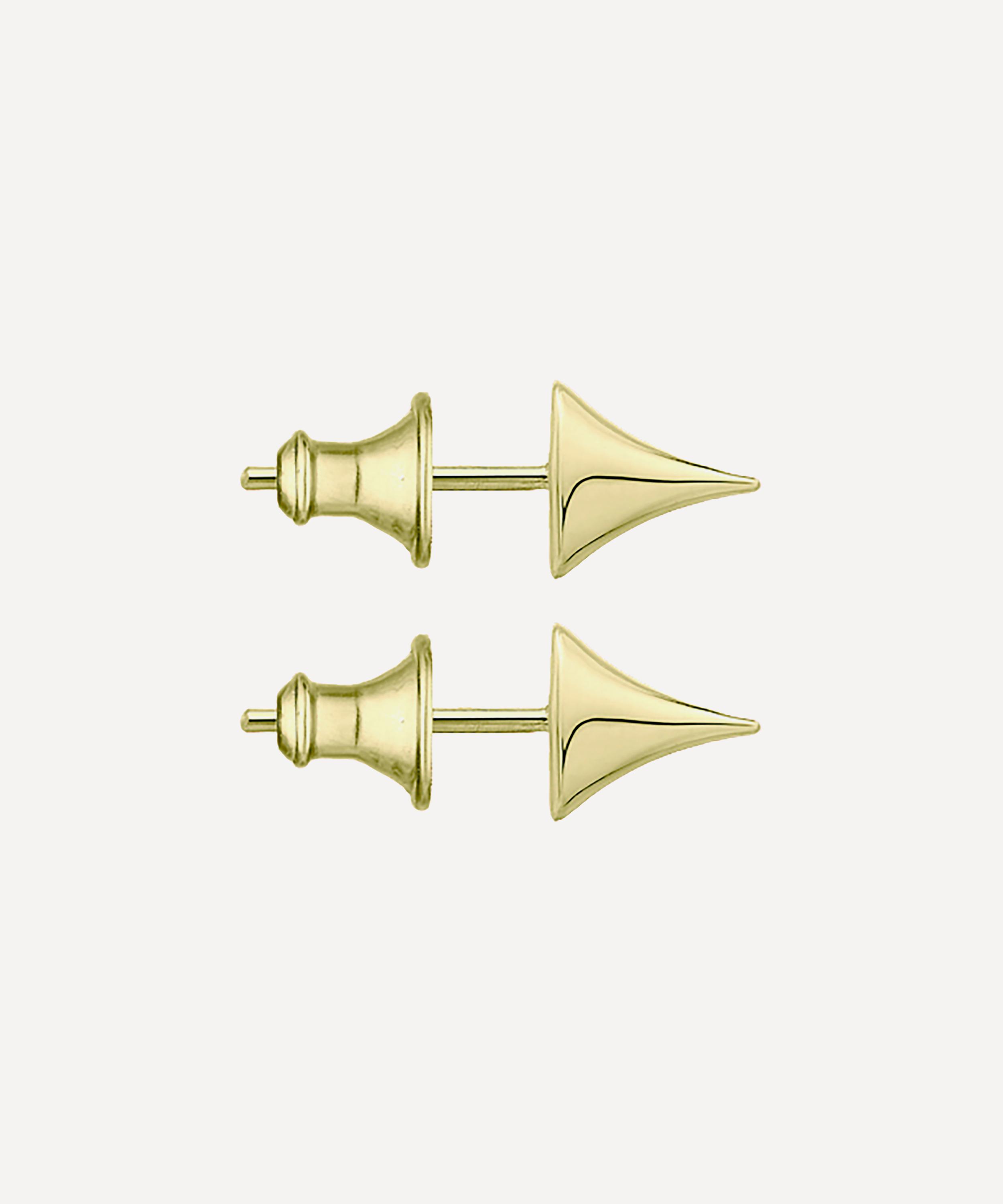Shaun Leane - Small Gold Plated Vermeil Silver Rose Thorn Studs image number 0