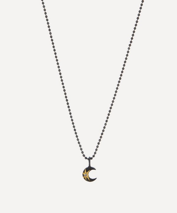 Acanthus - Mixed Metal Tiny Celestial Star Moon Pendant Necklace image number null