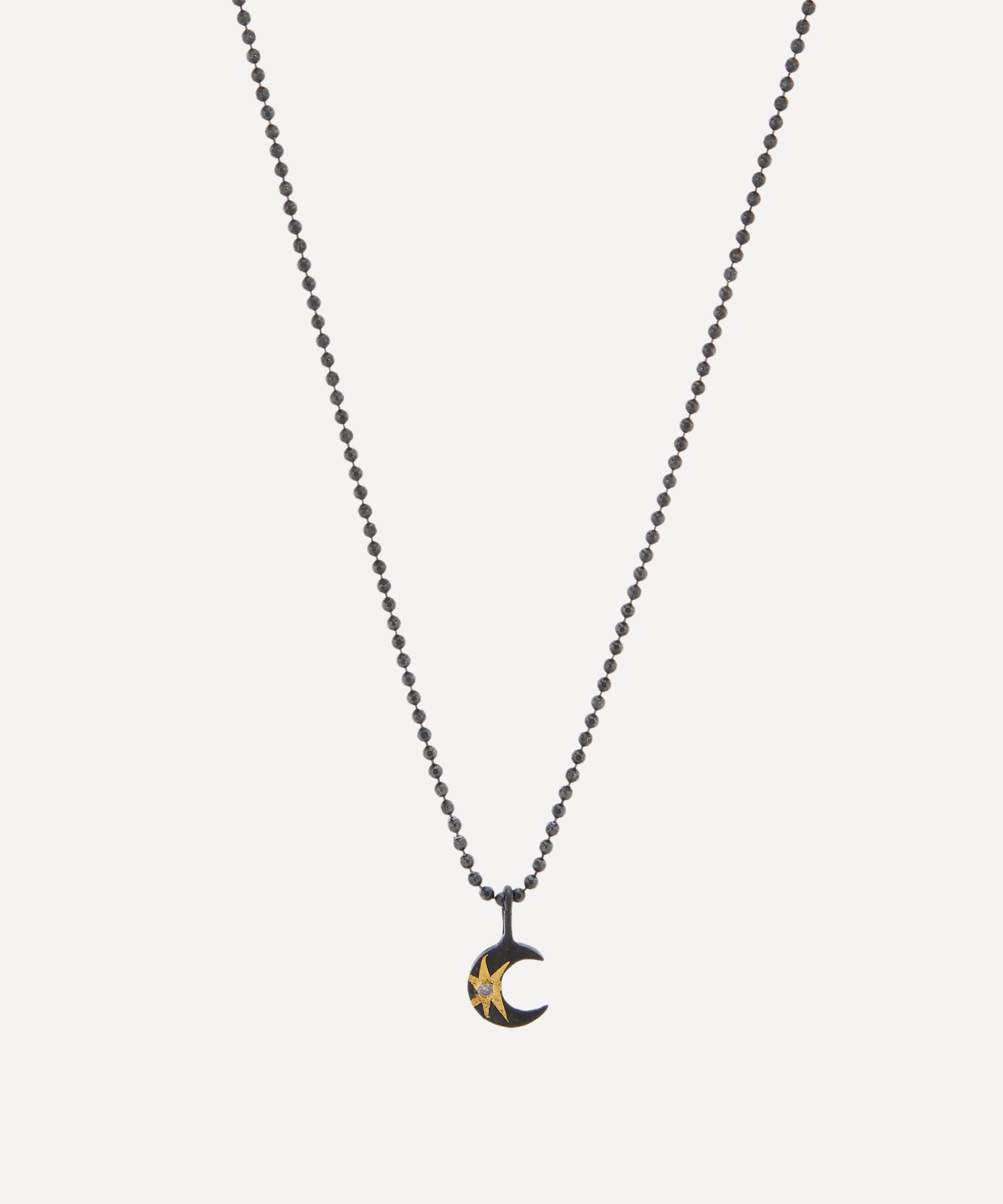 Acanthus - Mixed Metal Tiny Celestial Star Moon Pendant Necklace image number null