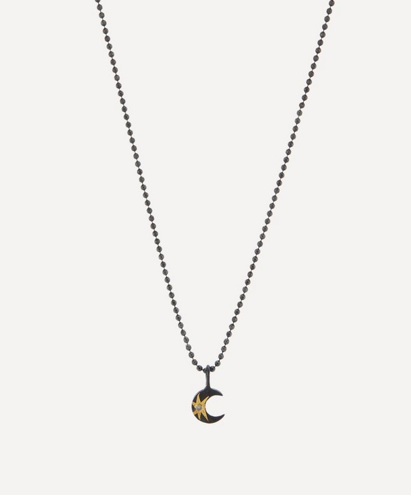 Acanthus - Mixed Metal Tiny Celestial Star Moon Pendant Necklace