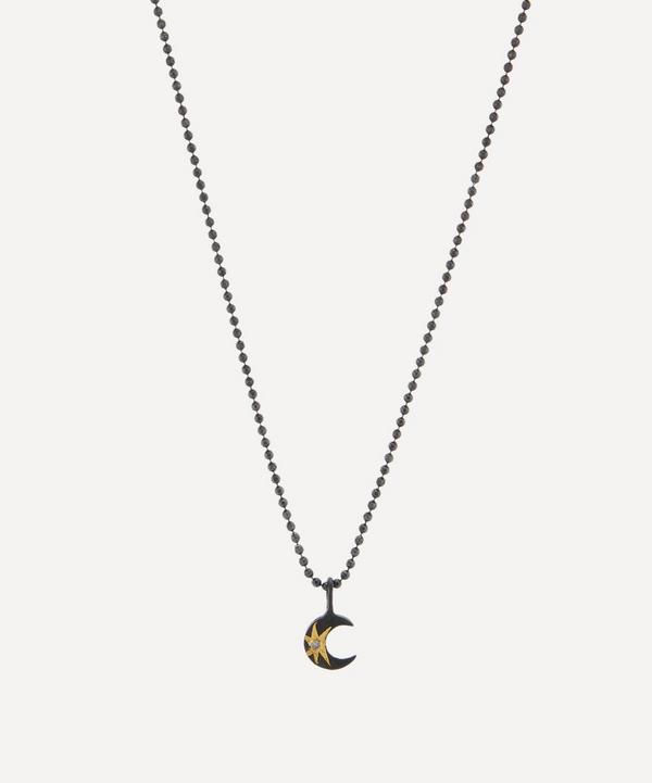 Acanthus - Mixed Metal Tiny Celestial Star Moon Pendant Necklace