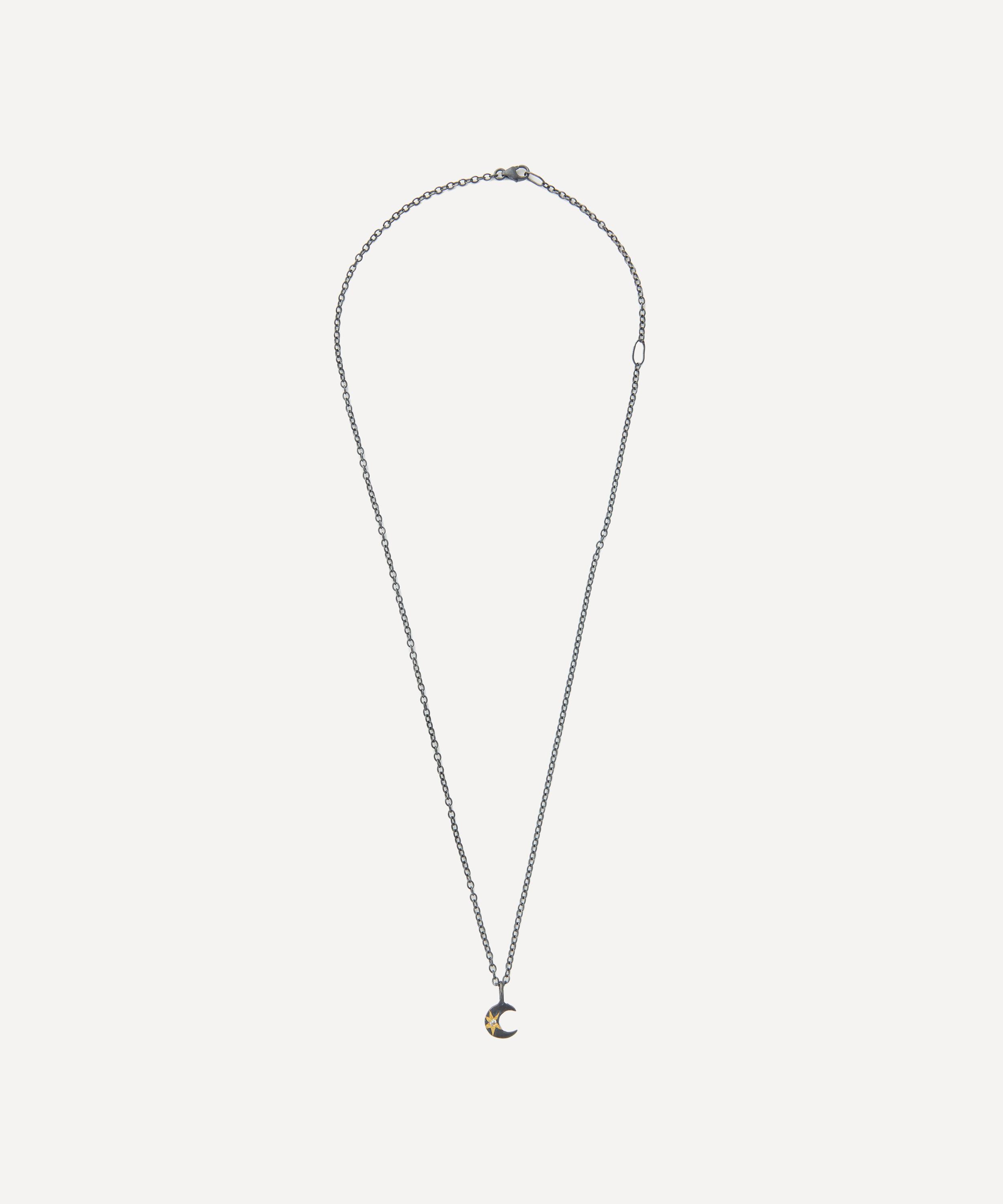 Acanthus - Mixed Metal Tiny Celestial Star Moon Pendant Necklace image number 1