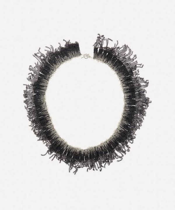 Stephanie Schneider - Oxidised Silver Wide Fringe Chain NecklaceOxidised Silver Wide Fringe Chain Necklace image number null