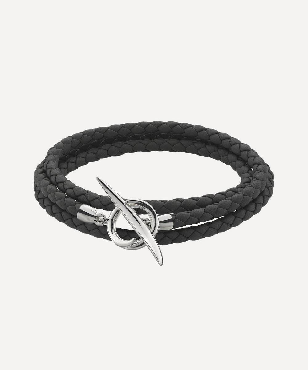 Shaun Leane - Silver Black Leather Quill Bracelet