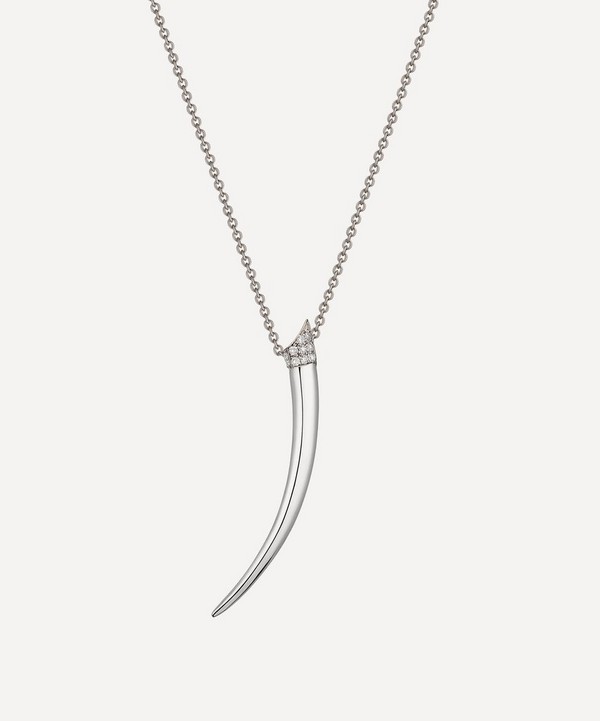 Shaun Leane - Silver and Diamond Tusk Pendant Necklace image number null
