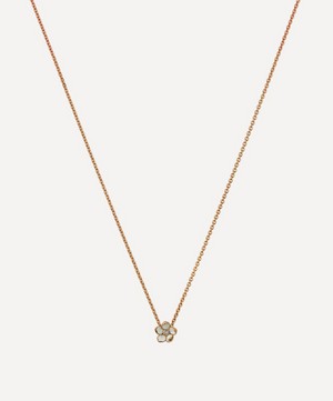 Shaun Leane - Rose Gold Plated Vermeil Silver and Diamond Cherry Blossom Pendant Necklace image number 0