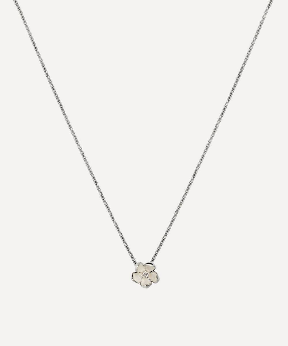 Shaun Leane - Silver and Diamond Cherry Blossom Pendant Necklace