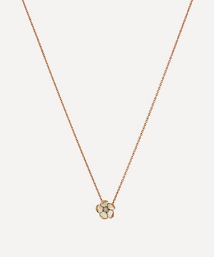 Shaun Leane - Rose Gold Plated Vermeil Silver and Diamond Cherry Blossom Pendant Necklace image number 0