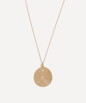 Gold Cancer Astrology Diamond Necklace