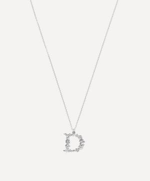 Silver Floral Letter D Alphabet Necklace