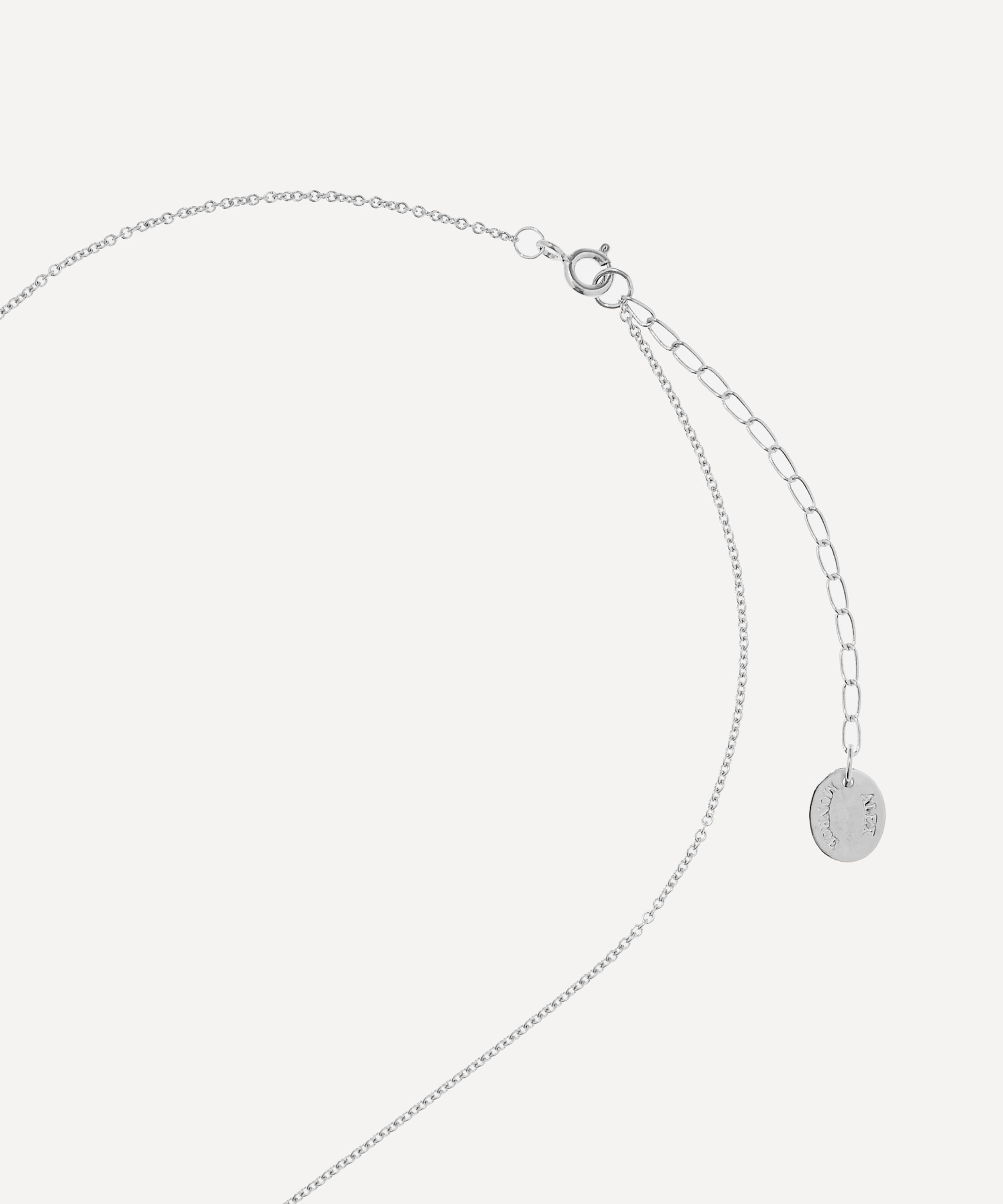 Alex Monroe - Silver Floral Letter E Alphabet Necklace image number 3