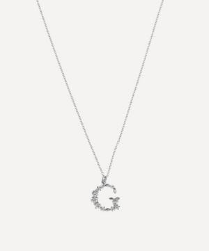 Silver Floral Letter G Alphabet Necklace
