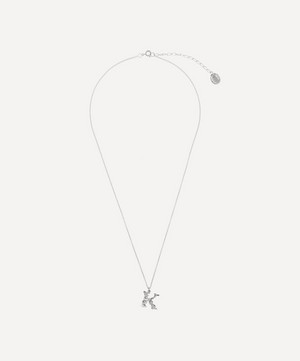 Alex Monroe - Silver Floral Letter K Alphabet Necklace image number 2