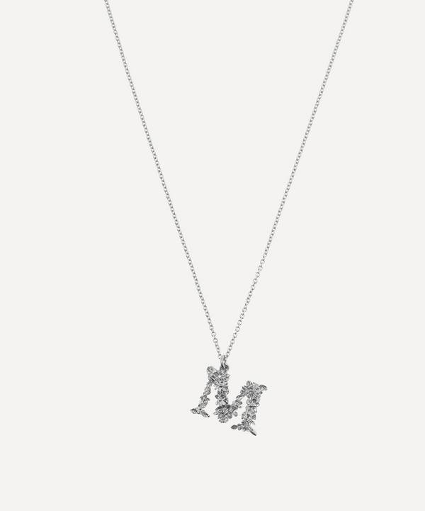 Alex Monroe - Silver Floral Letter M Alphabet Necklace image number 0
