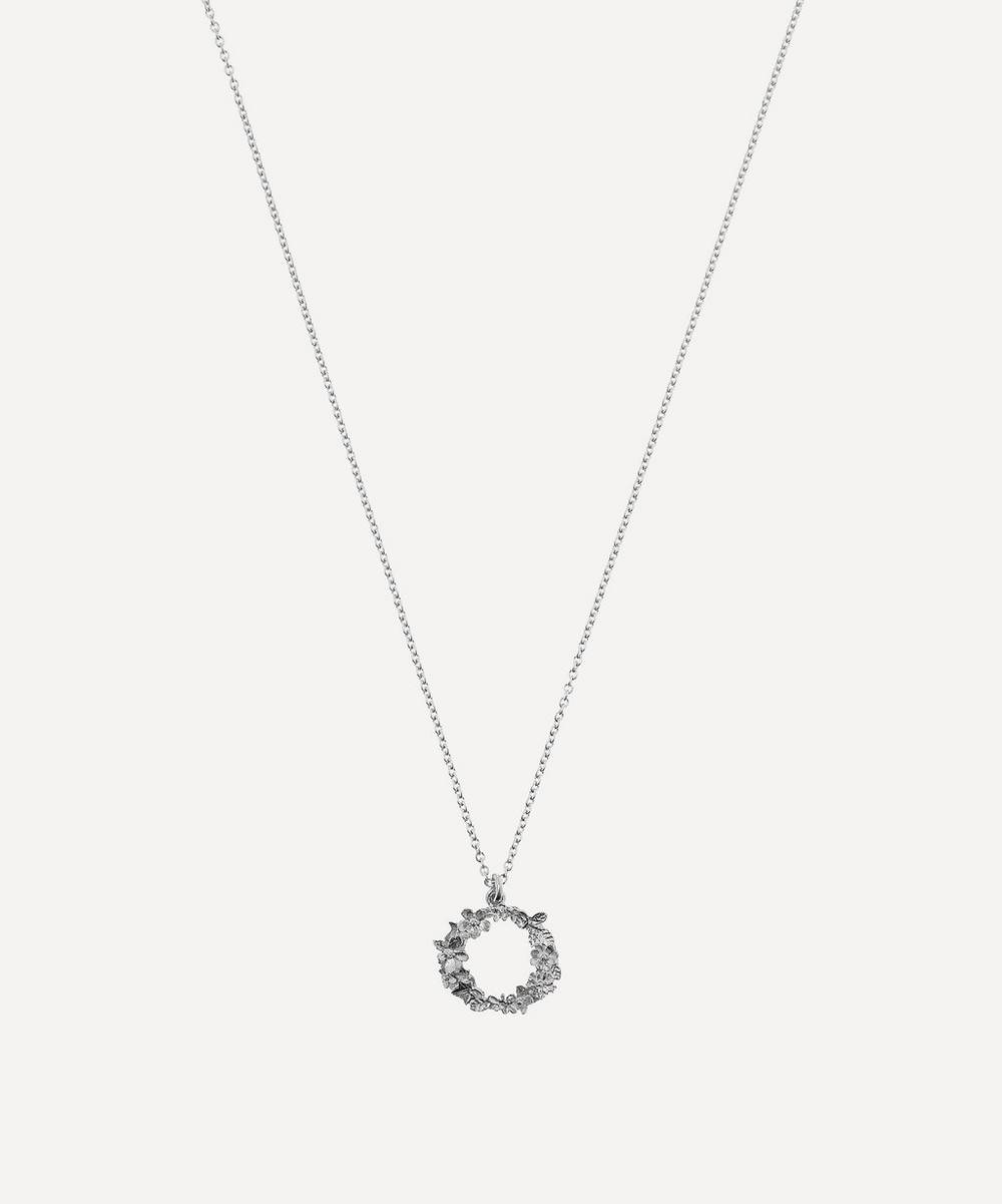 Alex Monroe - Silver Floral Letter O Alphabet Necklace