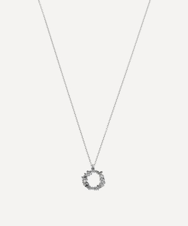 Alex Monroe - Silver Floral Letter O Alphabet Necklace image number 0