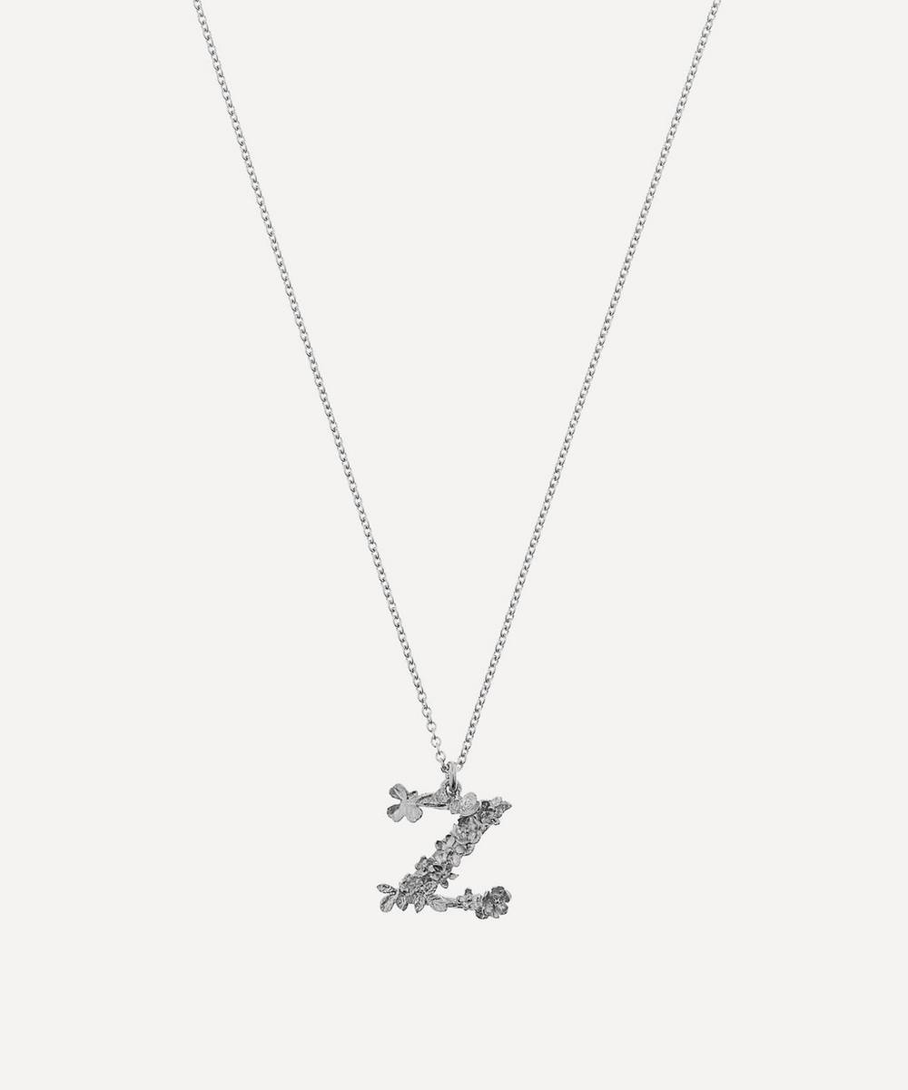 Alex Monroe - Silver Floral Letter Z Alphabet Necklace