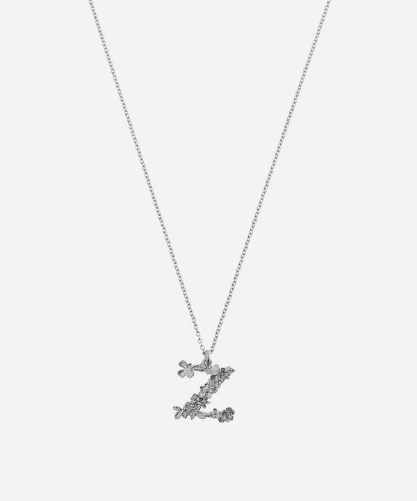 Alex Monroe - Silver Floral Letter Z Alphabet Necklace image number 0