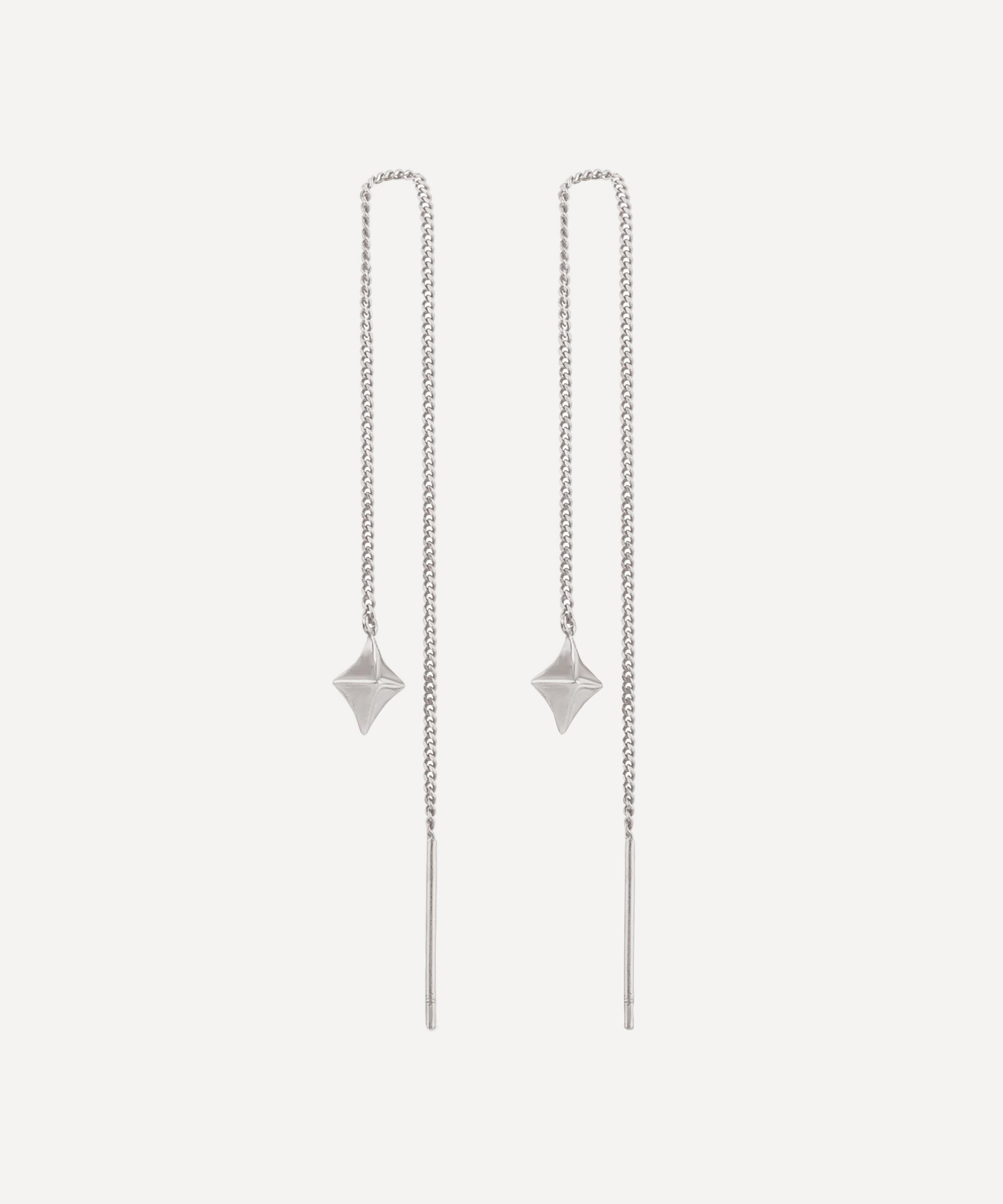 Dinny Hall - Silver Almaz Mini Chain Drop Earrings image number null