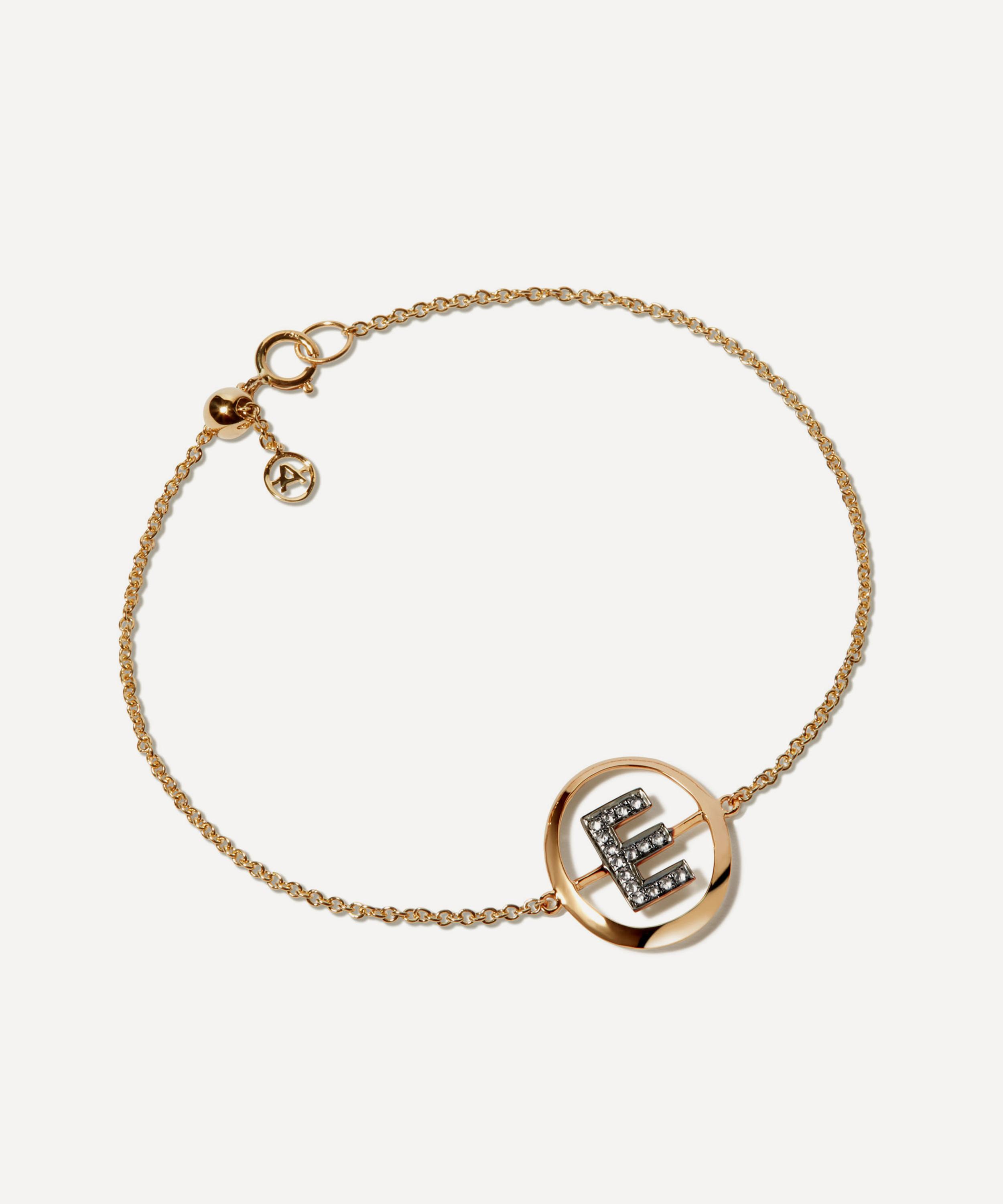 Annoushka - 18ct Gold E Initial Bracelet image number 0